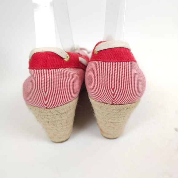 Sperry Clarens Womens Wedge Red white Striped Ropes Espadrilles shoes Size 9.5 M - Picture 4 of 11